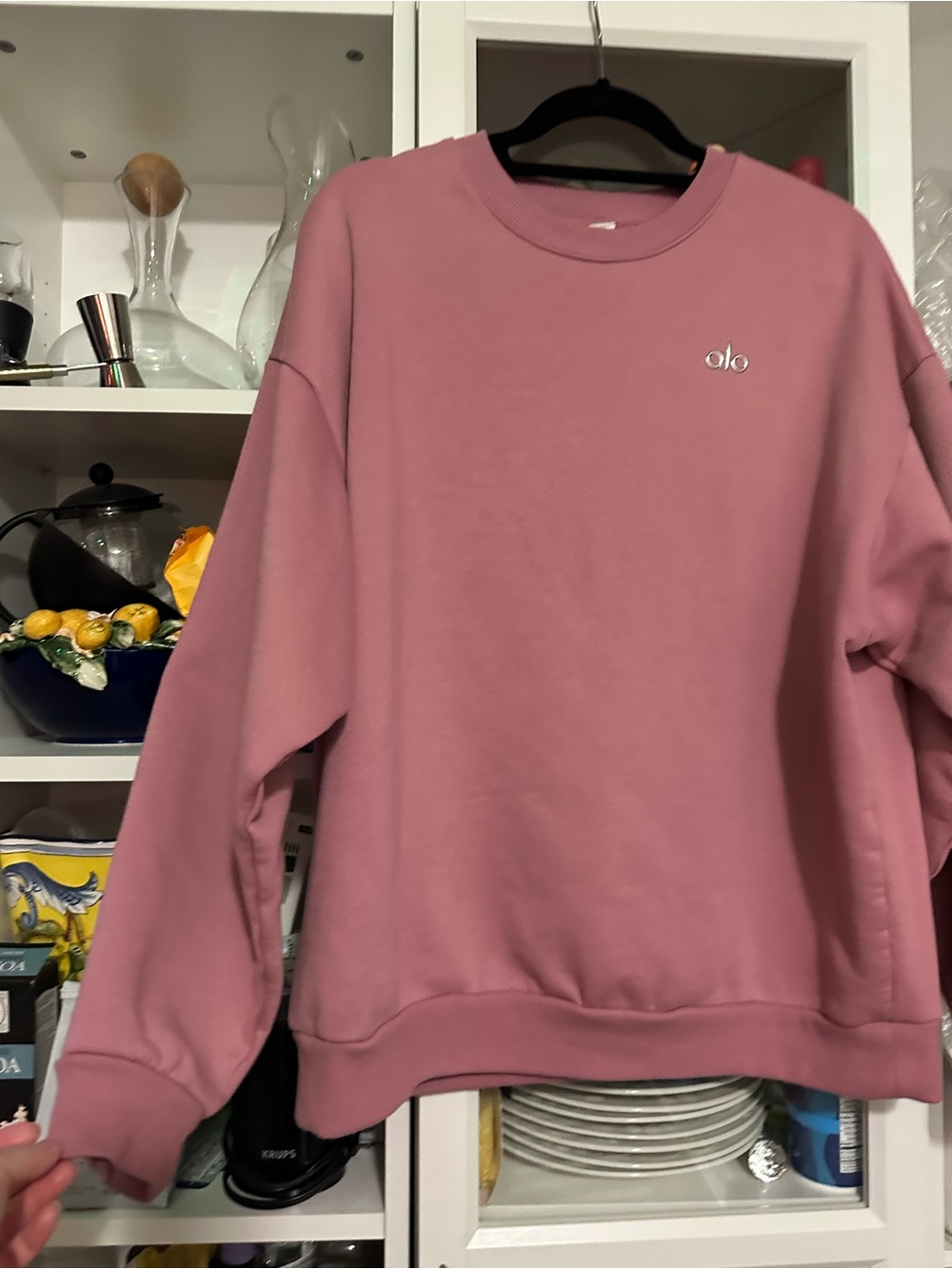 Sold Out!! Like New Alo Yoga Accolade Crew Neck Pullover Size L Pink Wild Rose!!